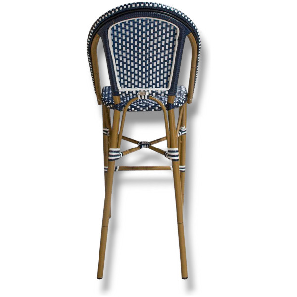 Banco Rattan French Lake Nogal Ratan Sintentico Estilo Frances Metal Exterior - Imagen 2