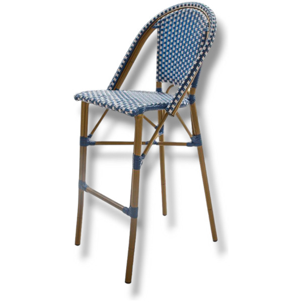 Banco Rattan French Lake Nogal Ratan Sintentico Estilo Frances Metal Exterior - Imagen 5