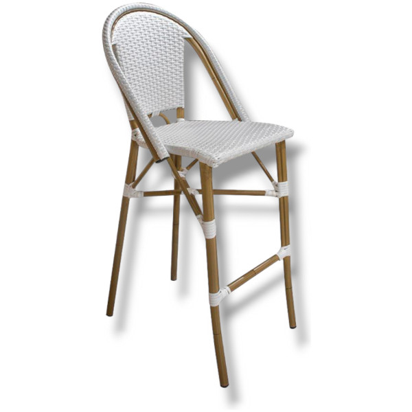 Banco Rattan French Lake Nogal Ratan Sintentico Estilo Frances Metal Exterior - Imagen 3
