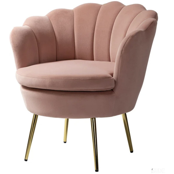 Silla Sillon Ocasional Houston Terciopelo Pata Dorada Velvet - Imagen 6
