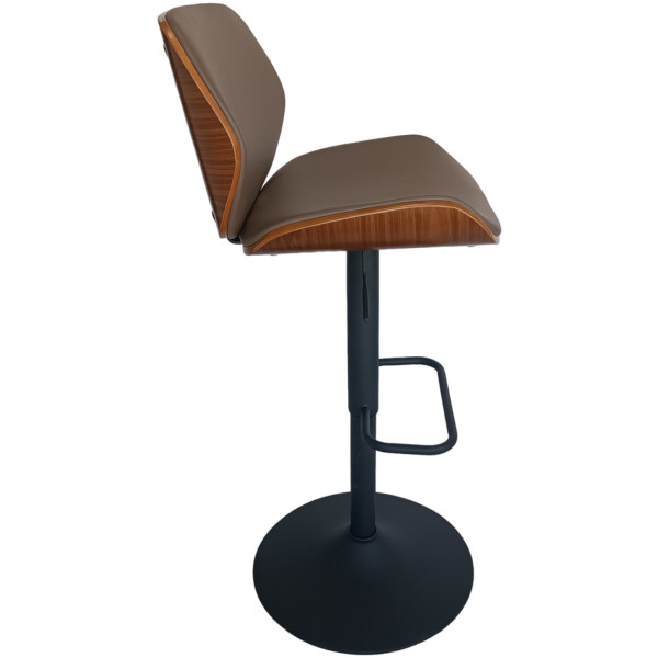 Banco Eva-b1 Madera Piel Cafe Base Negra - Imagen 3