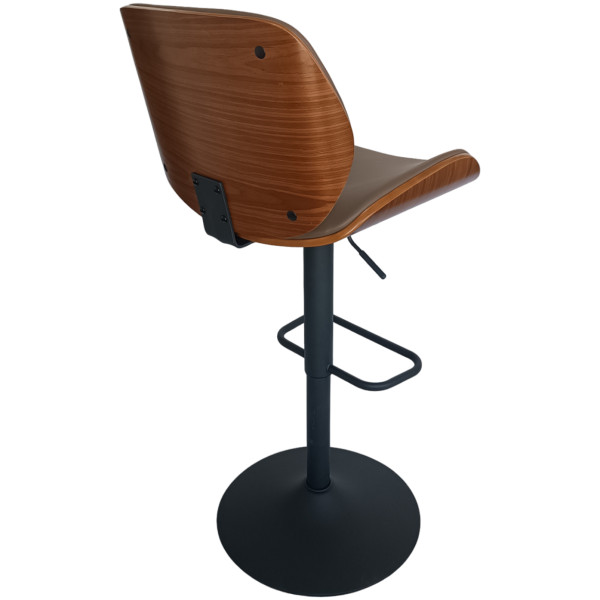 Banco Eva-b1 Madera Piel Cafe Base Negra - Imagen 4