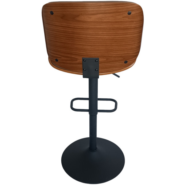 Banco Eva-b1 Madera Piel Cafe Base Negra - Imagen 5
