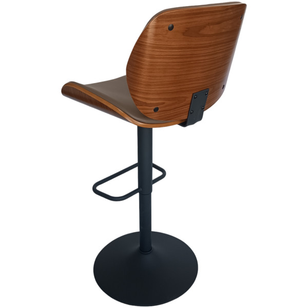 Banco Eva-b1 Madera Piel Cafe Base Negra - Imagen 6