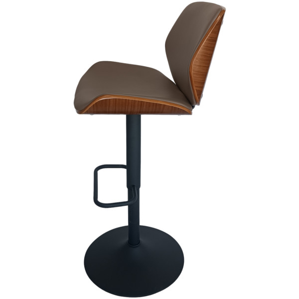 Banco Eva-b1 Madera Piel Cafe Base Negra - Imagen 7