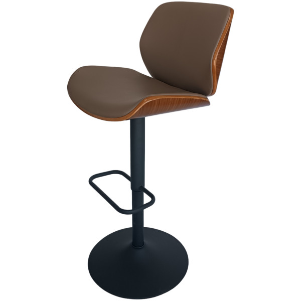Banco Eva-b1 Madera Piel Cafe Base Negra - Imagen 8