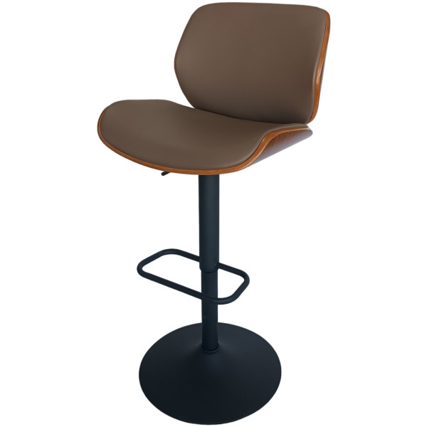 Banco Eva-b1 Madera Piel Cafe Base Negra - Imagen 9