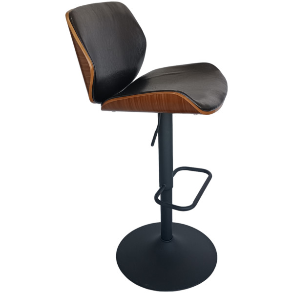 Banco Eva-B2 Madera Piel Texturizada Base Negra