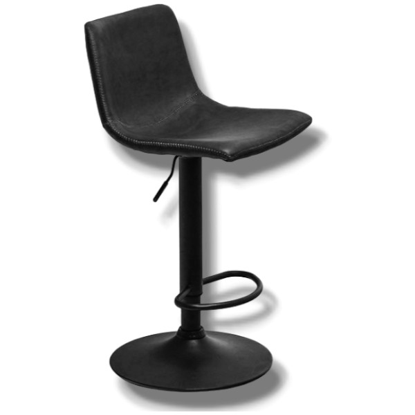 Banco STZ Ajustable Estructura Negra Piel Pu Negra