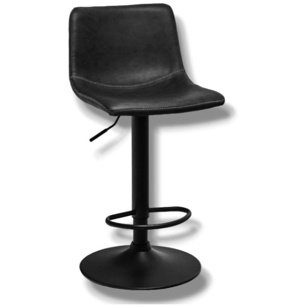 Banco STZ Ajustable Estructura Negra Piel Pu Negra - Imagen 2