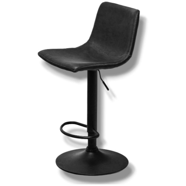 Banco STZ Ajustable Estructura Negra Piel Pu Negra - Imagen 4