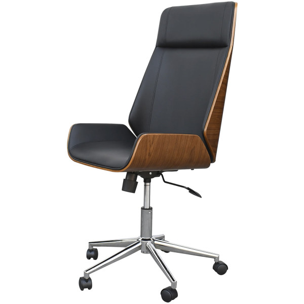 Silla Ejecutiva Tokio-N Chapa Nogal  & Piel PU