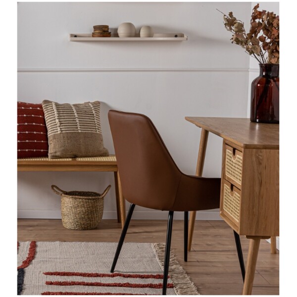 Silla Hamburgo Piel Pu Cafe pata metal - Imagen 8