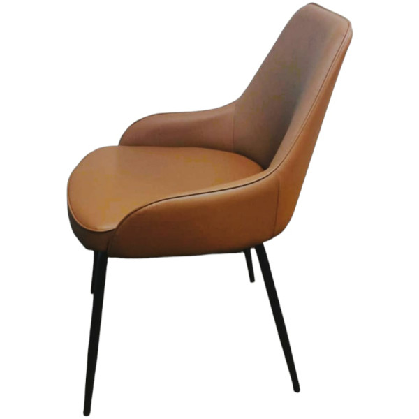 Silla Hamburgo Piel Pu Cafe pata metal - Imagen 4