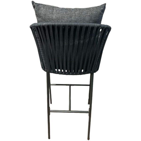 Banco de Exterior taburte en acero con pintura electroestática y tejida en nylon plano de multifilamento de polipropileno con terminado uv de 16mm. para uso exterior todo tipo de clima