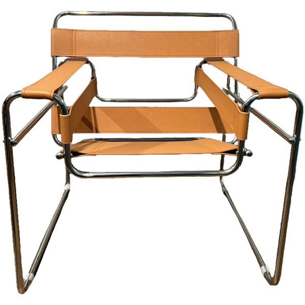 Silla Wassily Piel Pu Cafe Camel - Imagen 3