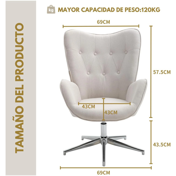 Silla Funkel Sillon Ocasional Pata Estrella Diseño Nodrico velvet terciopelo - Imagen 6