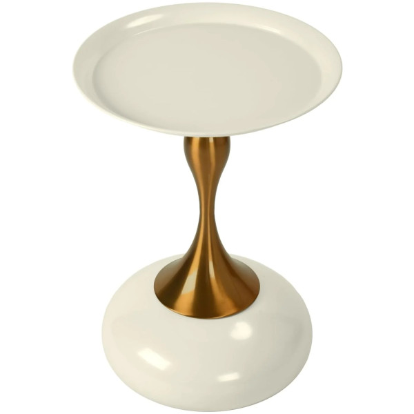 Mesa Lateral Yuli Dorada con Blanco