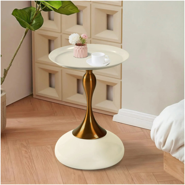 Mesa Lateral Yuli Dorada con Blanco - Imagen 2
