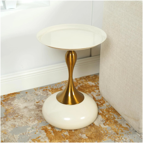 Mesa Lateral Yuli Dorada con Blanco - Imagen 5