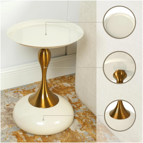 Mesa Lateral Yuli Dorada con Blanco - Imagen 6