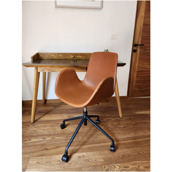 Silla Semi Ejecutiva Moscu Piel Pu Cafe y estrella Moderna tipo Araña - Imagen 6