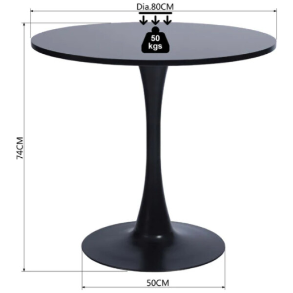 Mesa Tulip Negra MDF 80cm - Imagen 6