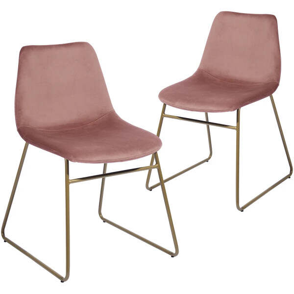 Silla Stz Rosa Pata Dorada Set de 2