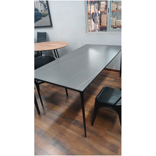 Mesa Rectangular Porcelanato Y Metal Austin 180 Negro - Imagen 11