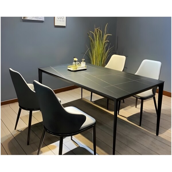 Mesa Rectangular Porcelanato Y Metal Austin 180 Negro - Imagen 7