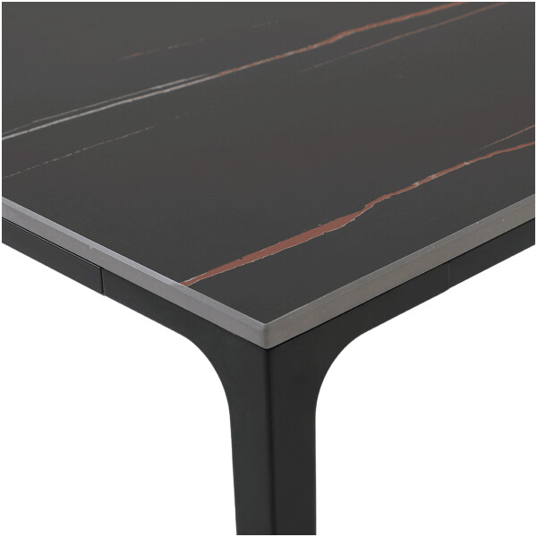 Mesa Rectangular Porcelanato Y Metal Austin 180 Negro - Imagen 4