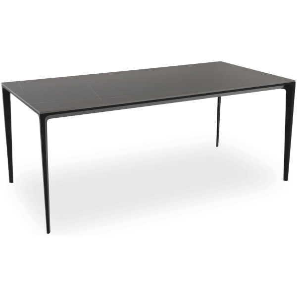 Mesa Rectangular Porcelanato Y Metal Austin 180 Negro