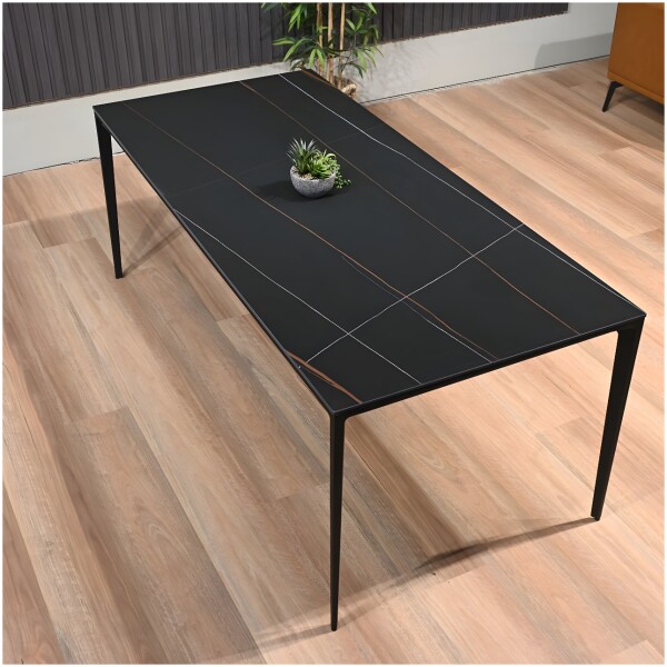 Mesa Rectangular Porcelanato Y Metal Austin 180 Negro - Imagen 9