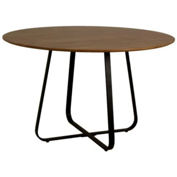 Mesa Oxford Cubierta Madera  Redonda  120 Base Metal