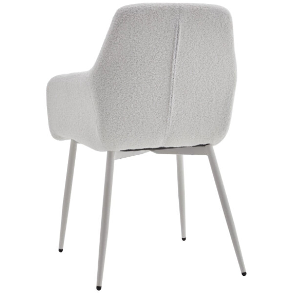 Silla Detty Afelpada Blanca con Brazos Tela Tipo Borrega - Imagen 6