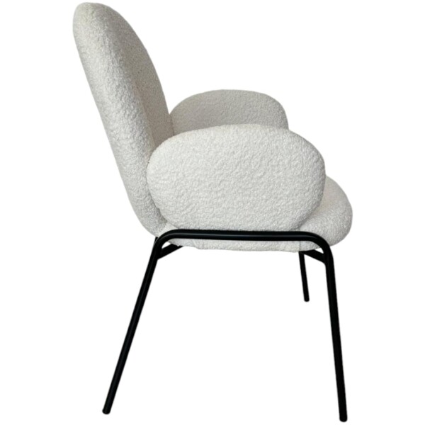 Silla Bounce Con Brazo Blanco Tela tipo borrega - Imagen 4