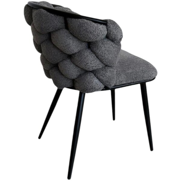 Silla Daryl Pata de Acero Negra tela chenille gris - Imagen 2