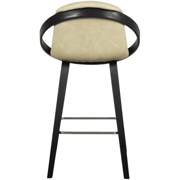 Banco Bubble Madera chapa nogal y Piel Pu Negro KitchenStool - Imagen 14
