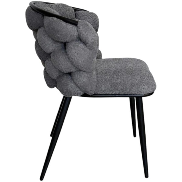 Silla Daryl Pata de Acero Negra tela chenille gris - Imagen 4