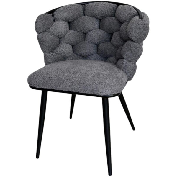 Silla Daryl Pata de Acero Negra tela chenille gris - Imagen 5