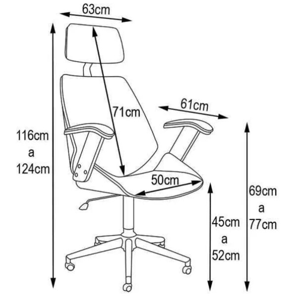 Silla Ejecutiva Argentina Chapa Nogal & Piel PU Con Brazos Base Negra - Imagen 9