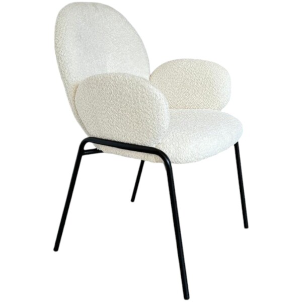 Silla Bounce Con Brazo Blanco Tela tipo borrega