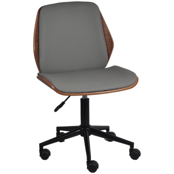 Silla Oficina Paris Ejecutiva Madera Nogal & Piel Pu base Negra - Imagen 10