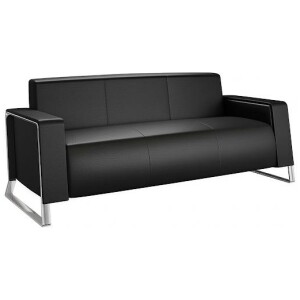 Sofá Element 3 plazas tapizado personalizable con patas metalicas cromadas para sala u Oficina