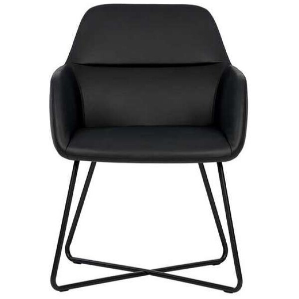 silla tipo sillo chico moderno con base cruzada ideal para visita, sala de espera o cualquier espacio minimalista