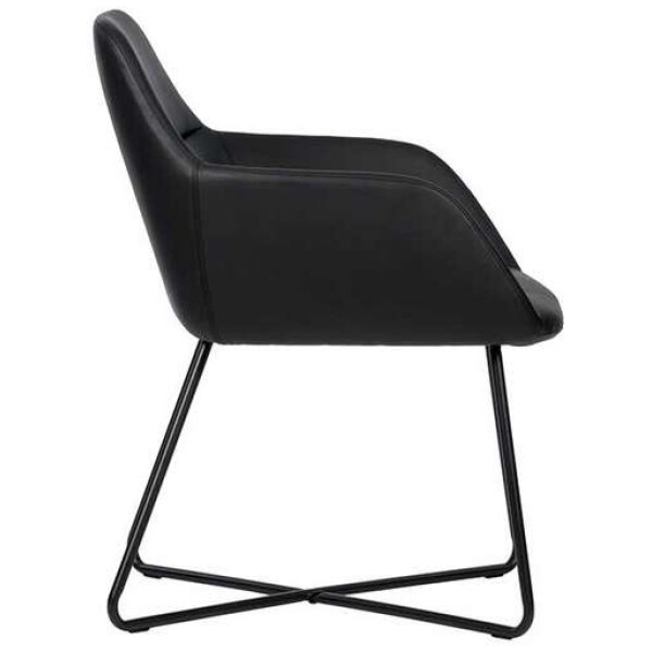 silla tipo sillo chico moderno con base cruzada ideal para visita, sala de espera o cualquier espacio minimalista