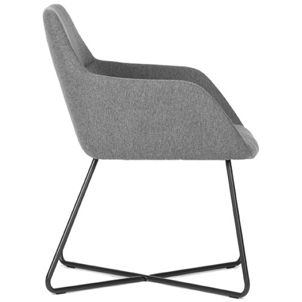silla tipo sillo chico moderno con base cruzada ideal para visita, sala de espera o cualquier espacio minimalista