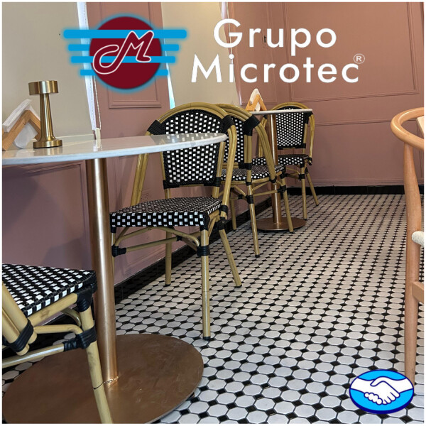 Silla Rattan French Paris Ratan Estilo Bistro Frances Metal Francesa Negro con blanco - Imagen 10
