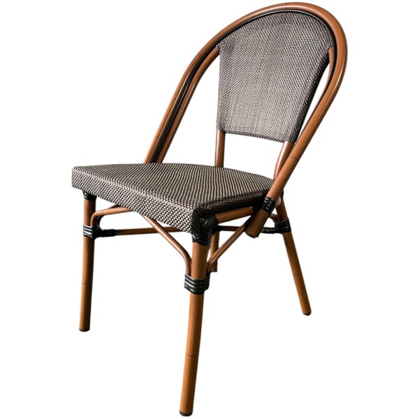 Silla Rattan French Eco Mesh SB nogal Ratan Estilo Bistro Frances Metal Francesa - Imagen 2