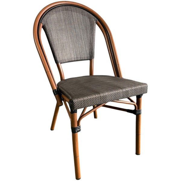 Silla Rattan French Eco Mesh SB nogal Ratan Estilo Bistro Frances Metal Francesa - Imagen 3
